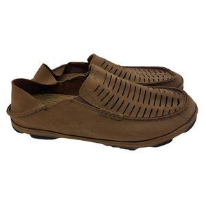 Olukai Moloa Kohana II Perforated Leather Loafer Men's Size US 12 Slip On Shoes